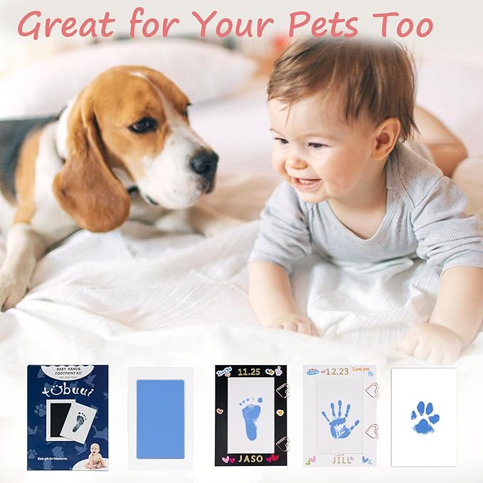Inkless Baby Hand and Footprint Kit,Clean Touch Ink Pad for Baby Footprint Kit,No Mess Dog Paw Print Kit,DIY Footprint Ink for Baby Keepsake Gifts for Boys and Girls-CubbioJoy