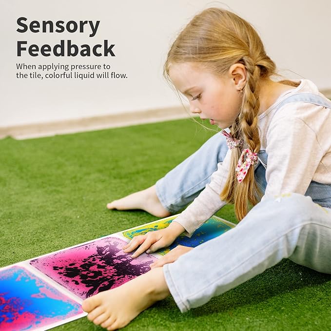 Art3d Liquid Fusion Activity Play Mat for Kids, Pack of 9 Tiles 12" X 12", Multi-Color-CubbioJoy