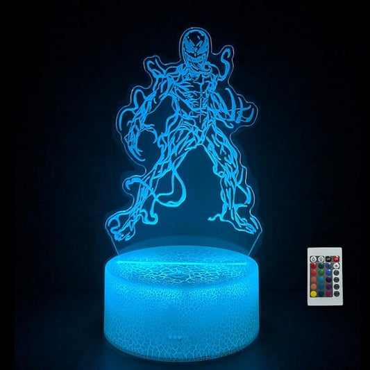 3D Alien Night Light, Super Hero Illusion Table Lamp with 16 Colors Remote Control Touch Lamp LED USB Night Light Desk Lamps Room Decorations Home Decor Holiday Gifts Birthday Gifts-CubbioJoy