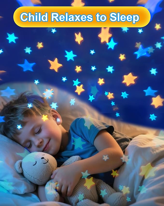 Dinosaur Night Light for Kids,Toys for 2-4 Year Old Boys,Star Projector 360°Degree Rotation, 9 Lighting Color Modes,Birthday Gift Decorations, Stars for Ceiling Projector for Bedroom Decor-CubbioJoy