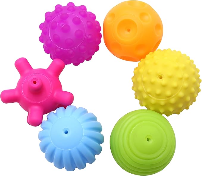 6 Pack Sensory Balls for Kids, Soft & Textured Massage Balls Set Develops Kid's Tactile Senses-CubbioJoy