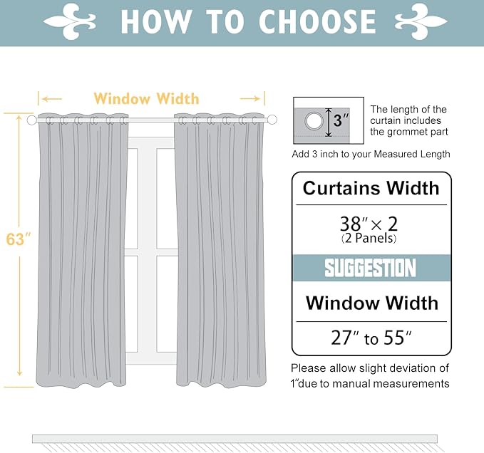 ChrisDowa 100% Blackout Curtains 63 inch Long for Bedroom with Black Liner, 2 Thick Layers Total Blackout Thermal Insulated Grommet Window Curtains 2 Panels Set (Light Beige, 38 x 63 Inch)-CubbioJoy