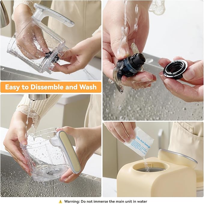 Chefhandy Baby Food Maker, Steamer & Blender with Stainless Steel Basket, Puree Maker with Auto/Manual Blend, Bottle Warmer & Sterili-zer, Safe & Easy-to-Clean Compact Baby Food Processor (Yellow)-CubbioJoy