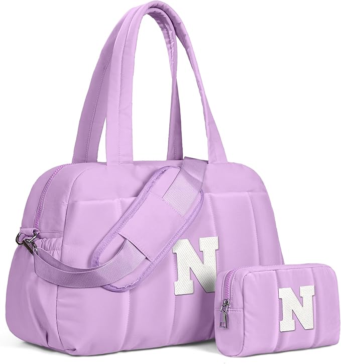 Initial Duffle Bag, Carry On Bags for Women，Gifts for Girls-Overnight Bag with Wet Pocket，Lightweight Travel Bags Personalized Gym Tote with Makeup Pouch-CubbioJoy