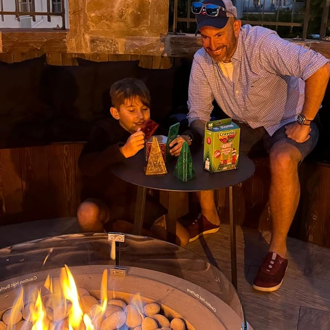 CreateOn Crayola Holiday Glitter Magnetic Tiles, Building Set for Kids, Magnetic Building Toys for Kids, STEM Travel Toys for Boys and Girls Ages 3+, 14-Piece Set (Holiday Glitter)-CubbioJoy