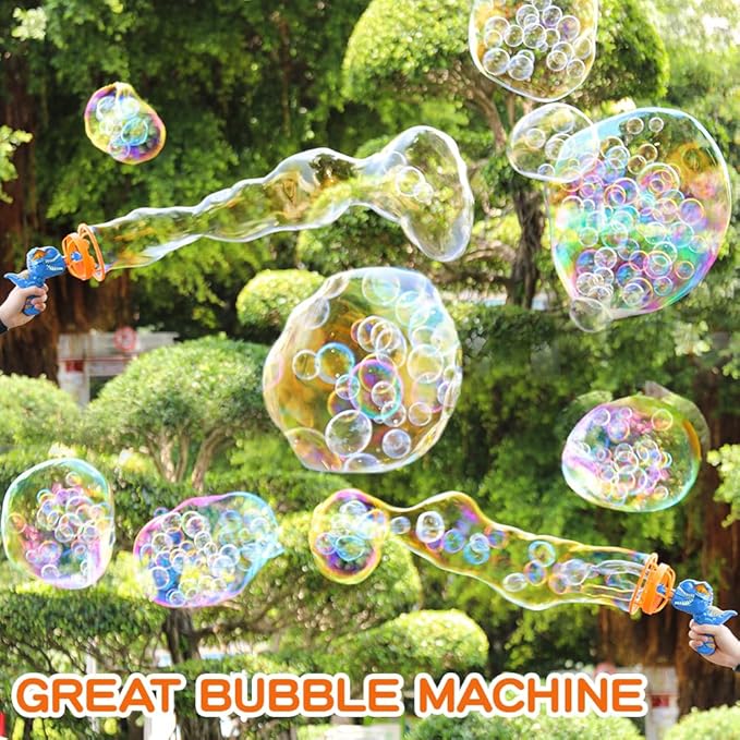 Bubble Machine Gun, Dinosaur Bubble Blower Bubbles Toy for Kids and Toddlers Bubble Maker Christmas Birthday Party Gift for Boys Girls 3 4 5 6 7 8 9(Blue)-CubbioJoy