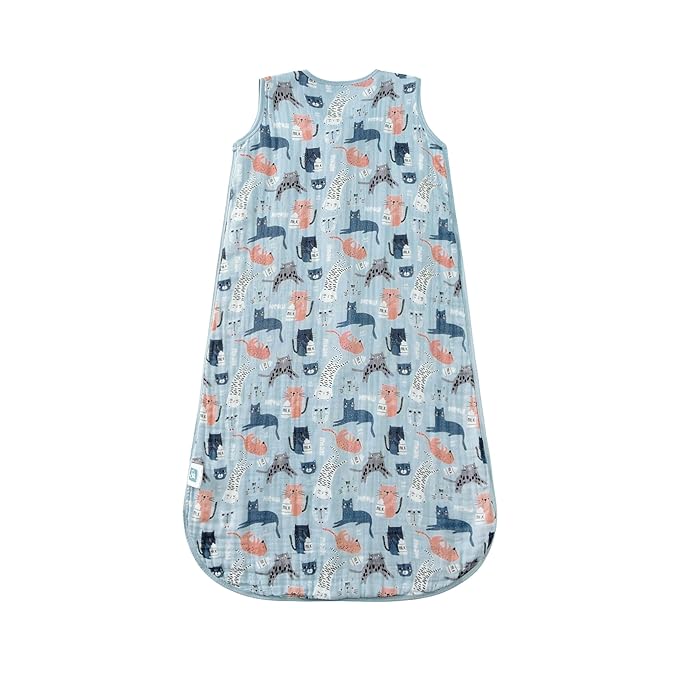 Baby Sleep Sack 2-4 T Baby Wearable Blanket 100% Organic Cotton 0.5 TOG Toddler Sleep Sacks 2- Way Zipper Soft 4 Layers 2T 3T 4T Kitten-CubbioJoy