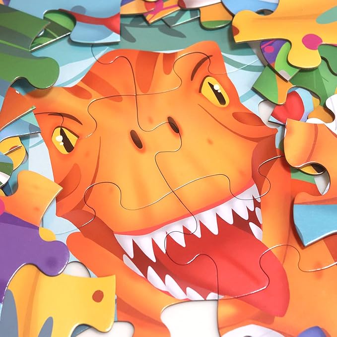 Jumbo Floor Puzzle for Kids Dinosaur Jigsaw Large Puzzles 48 Piece Ages 3-6 for Toddler Children Learning Preschool Educational Intellectual Development Toys 4-8 Years Old Easter Gift for Boy and Girl-CubbioJoy