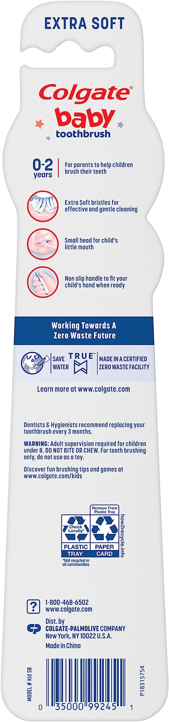 Colgate My First Baby and Toddler Toothbrush, Extra Soft Infant Training Toothbrush, Ages 0-2, 6 Count-CubbioJoy