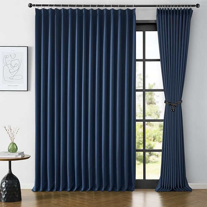 KEQIAOSUOCAI Extra Wide Patio Sliding Door Curtains 95 Inces Long 2 Panels, Vertical Blinds with Pinch Pleat Room Divider Curtain Drapes for Living Room French Door(100 x 95 inch Long)-CubbioJoy