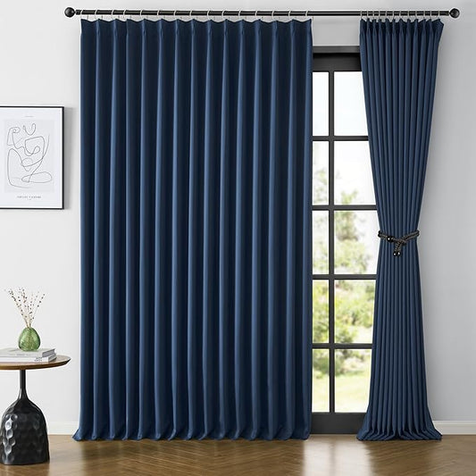 KEQIAOSUOCAI Extra Wide Patio Sliding Door Curtains 95 Inces Long 2 Panels, Vertical Blinds with Pinch Pleat Room Divider Curtain Drapes for Living Room French Door(100 x 95 inch Long)-CubbioJoy