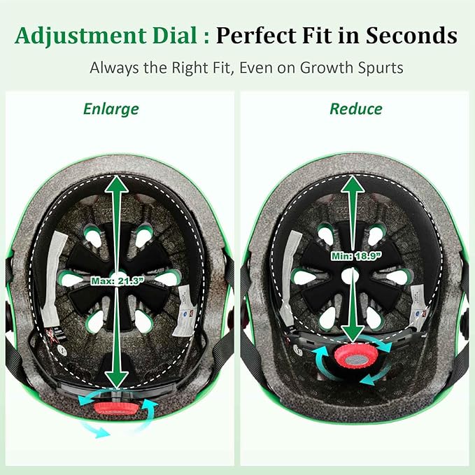 KAMUGO Kids Adjustable Helmet, with Sports Protective Gear Set Knee Elbow Wrist Pads for Toddler Age 2-8 Boys Girls, Bike Skateboard Hoverboard Scooter Rollerblading Helmet Set-CubbioJoy