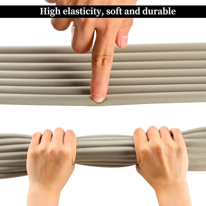 Corner Protector for Baby, Widen Edge Protector with Adhesive Backing, Baby Proofing Edge Corner Protectors Self Adhesive Furniture Corner Guard Bumper for Table, Desk, Fireplace (Gray, 16.4ft)-CubbioJoy