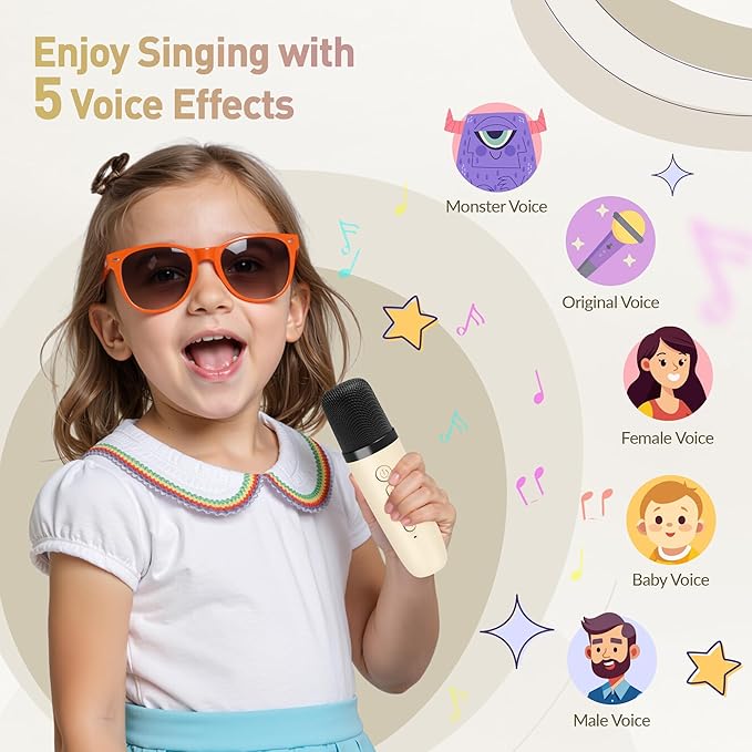 Karaoke Machine for Kids, Karaoke Gifts for Girls Ages 4, 5, 6, 7, 8, 9, 10, 12 +Year Old Birthday Party, 4-12 Years Old Christmas Toys Gift for Girls-CubbioJoy