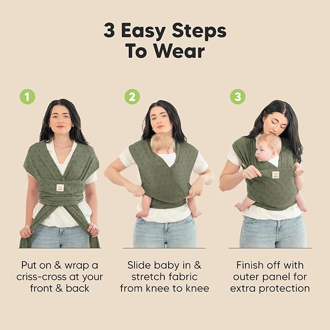 KeaBabies Baby Wrap Carrier - All in 1 Original Baby Carrier Newborn to Toddler Sling, Easy to Wear, Hands Free Bonding, Lightweight, Breathable Infant Wraps (Forest Berries)-CubbioJoy