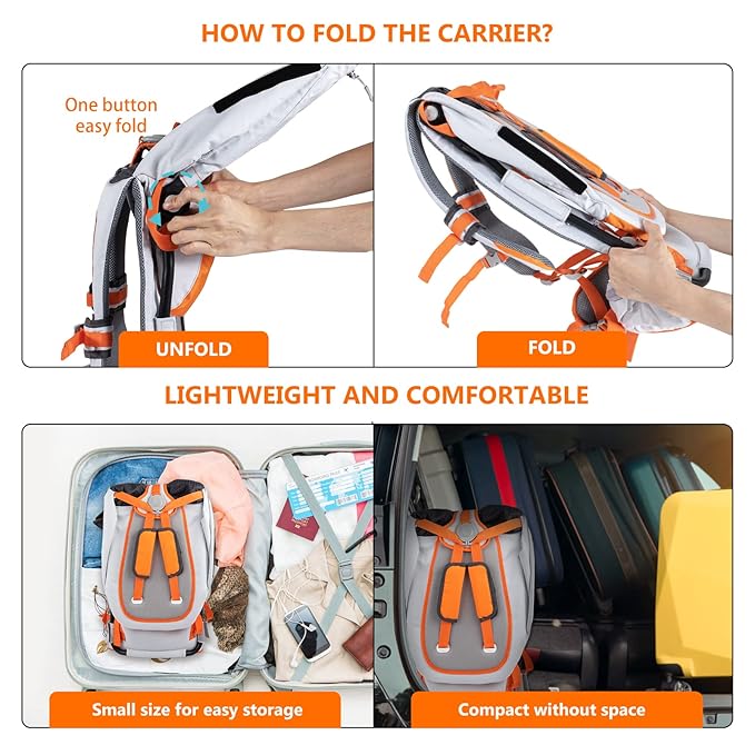 Baby Shoulder Carrier Baby Hiking Backpack Carrier with Rain Cover Sun Shade for Child Safe Backrest and Toddler Ergonomic Seat Holds 40 Pound for Children Between 6 Months-3 Years Old Babies-CubbioJoy