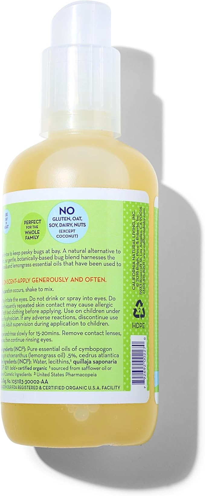 California Baby Natural Bug Spray | DEET Free Mosquito Repellent | Baby + Kids Bug Spray | Citronella Spray | Great Smell | 192 mL / 6.5 oz.-CubbioJoy