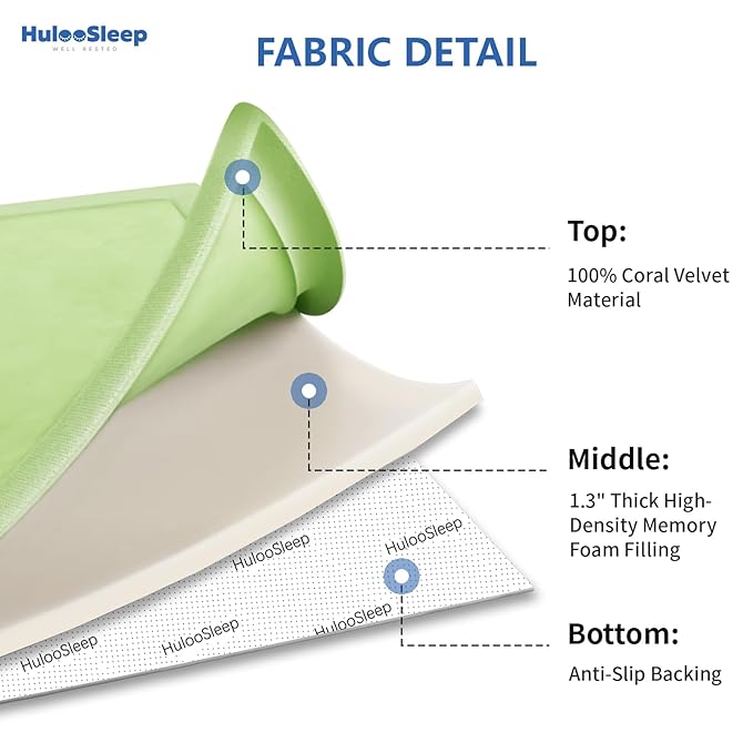 Baby Play Mat for Floor,1.3"Thick Elasti-Foam 50x50 Playpen Mat for Toddlers Infant kids,Water-Repellent Soft Velvet for Tummy Time,Non-Slip Backing for Crawling,Tatami Style(Light Green)-CubbioJoy