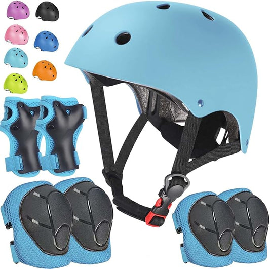 Kids Bike Helmet Set Adjustable Helmet for Ages 3-15 Kids Toddler Boys Girls Youth, Multi-Sport Bicycle Skateboarding Football Rollerskating Scooter Rollerblade Balance Bike Helmets-CubbioJoy