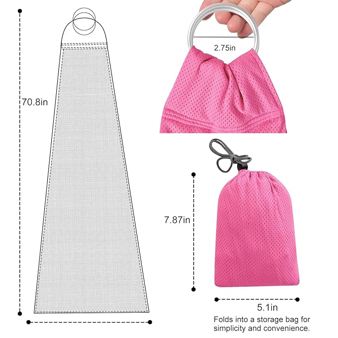 CUBY Water Baby Sling Carrier Lightweight Breathable Mesh Baby Wraps Carrier Adjustable Ring Sling Quick-Drying Baby Carriers Sling for Newborn Toddler Summer Swimming Pool Beach (Pink)-CubbioJoy