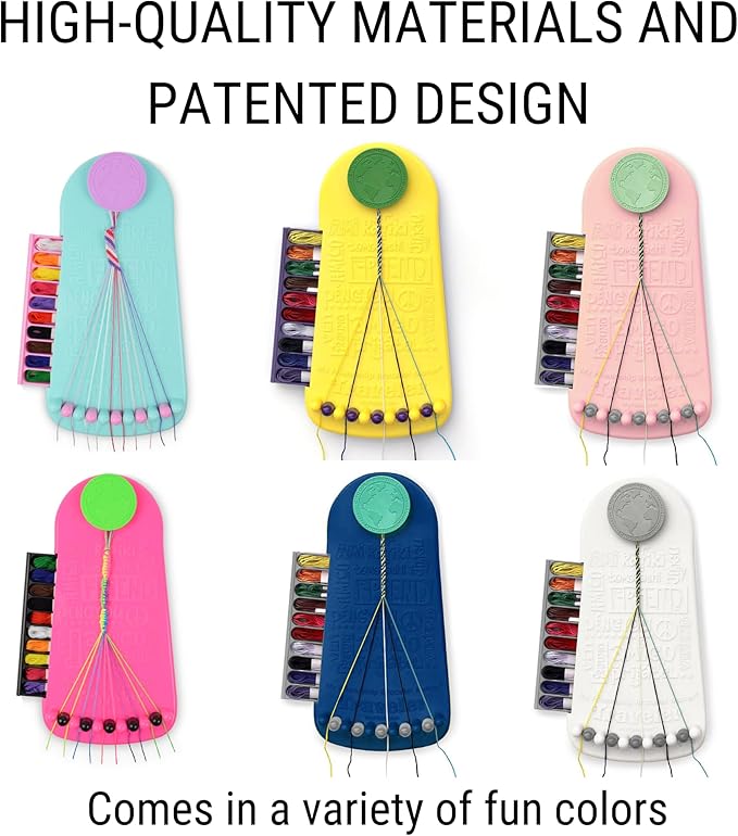 Choose Friendship, My Friendship Bracelet Maker®, an American Original | 20 Pre-Cut Threads - Makes Up to 8 Bracelets | Craft Kit, Kids, Bracelet Making Kit, Jewelry-Making Kit, Gifts for Girls 8-12-CubbioJoy