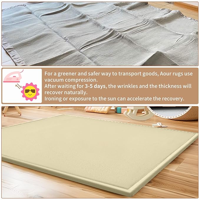 Baby Play Mat for Floor - 1.4" Thick Memory Foam Rug, 70"x59" Playpen Tummy Time Mat, Soft Velvet Nursery Rug, Large Padded Crawling Mat, Cushioned Pads for Playroom Toddlers, Infants, Yoga, Tatami-CubbioJoy