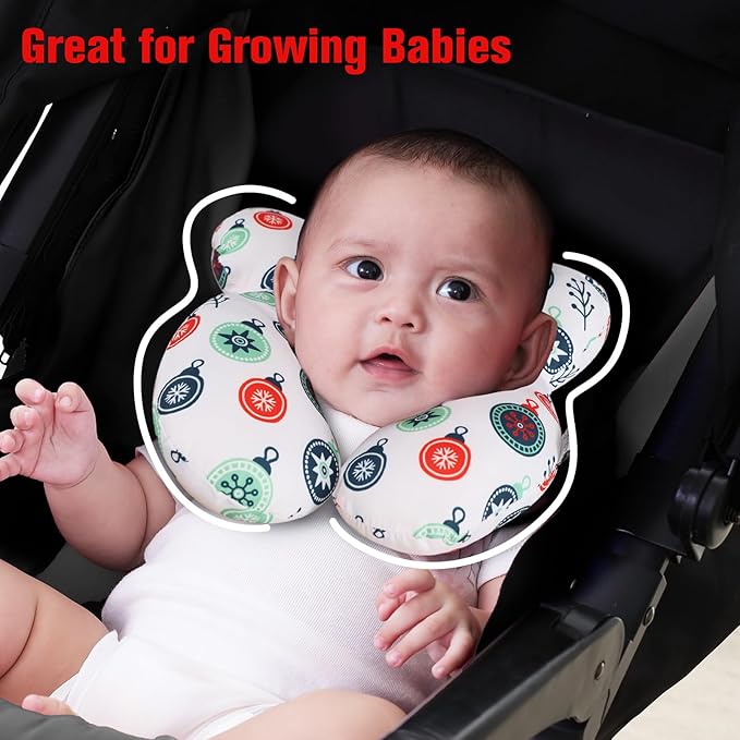 KAKIBLIN Baby Travel Pillow for Head and Neck, Upgraded Baby Support Pillow, Baby Neck Pillows for Car Seat,Pushchair,Travel,(Cross)-CubbioJoy