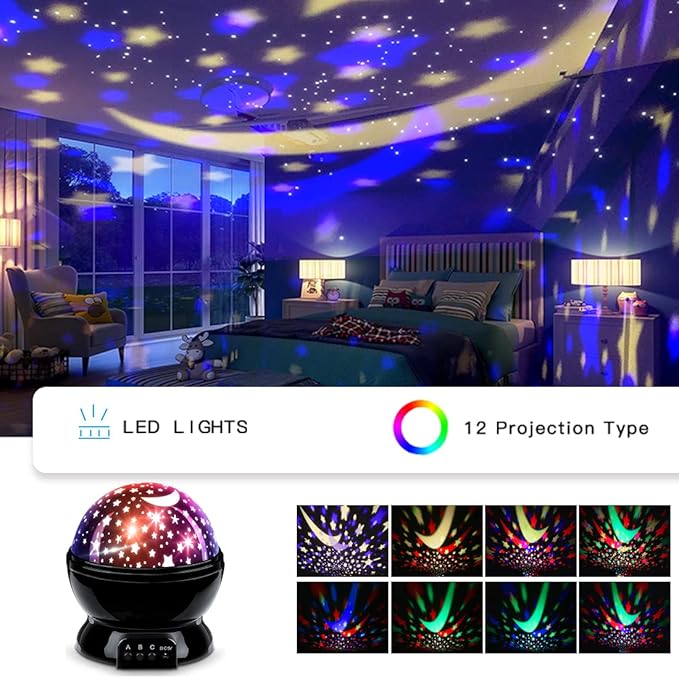 Car Truck Night Light Projector Toys for Boys Age 3-5 Toddler Tractor Nightlights 360 Degree Rotation with 17 Colors Changing Baby Ceiling Light Projector for Boys Girls Bedroom Decoration-CubbioJoy