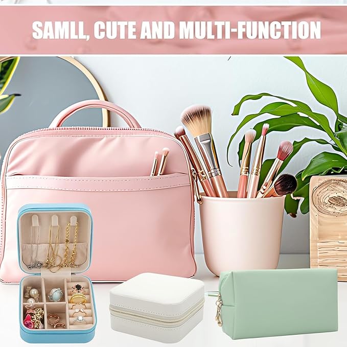 Bridesmaid Proposal Gifts Letter Cosmetic makeup bag bulk for Wedding Party Favors Bachelorette party decorations Toiletry Organizer Bag Makeup Case Gift (6, White&sage green)-CubbioJoy