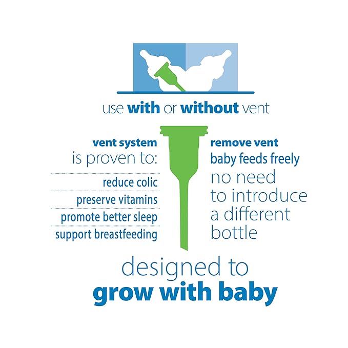 Dr. Brown’s Natural Flow® Anti-Colic Options+™ Narrow Baby Bottles 4 oz/120 mL, with Level 1 Slow Flow Nipple, 3 Pack, 0m+ Blue-CubbioJoy