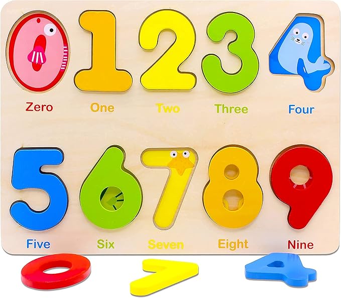 Aile Wooden Preschool Learning Number Puzzles Toys for Kids Age 2-4， Educational Toys-CubbioJoy