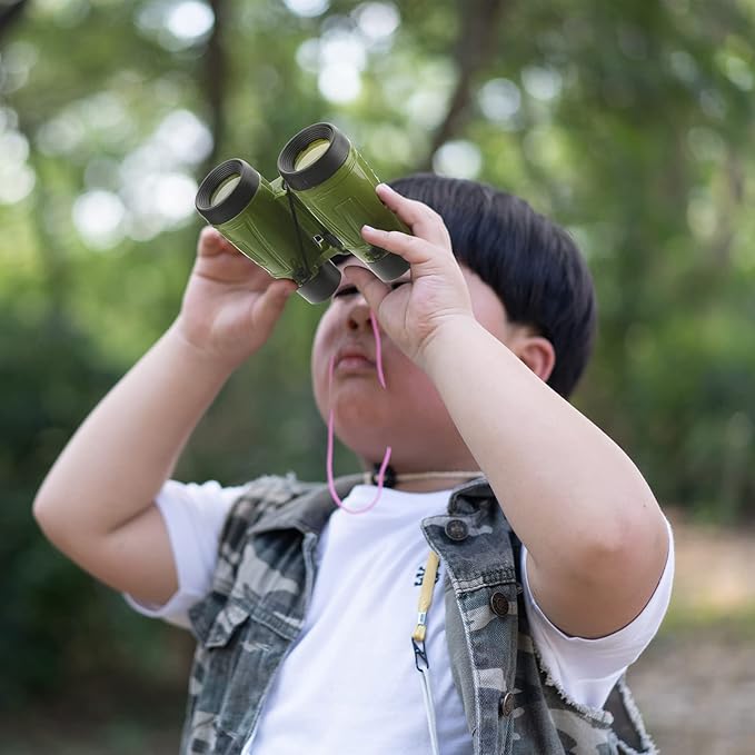 Deekin 16 Toy Binoculars for Kids with Neck String Learning Novelty Binocular Bulk Jungle Safari Hunting Party Favor for Explorer Gifts Bird Watching Camping Hunting, 4.3 x 4.1 Inch(Multicolor)-CubbioJoy