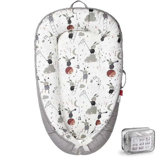 Baby Lounger - Breathable & Soft Baby Nest, Portable and Lightweight Tummy Time Lounger for Home and Travel, Ideal Newborn Babies Essentials Baby Shower Gifts-CubbioJoy