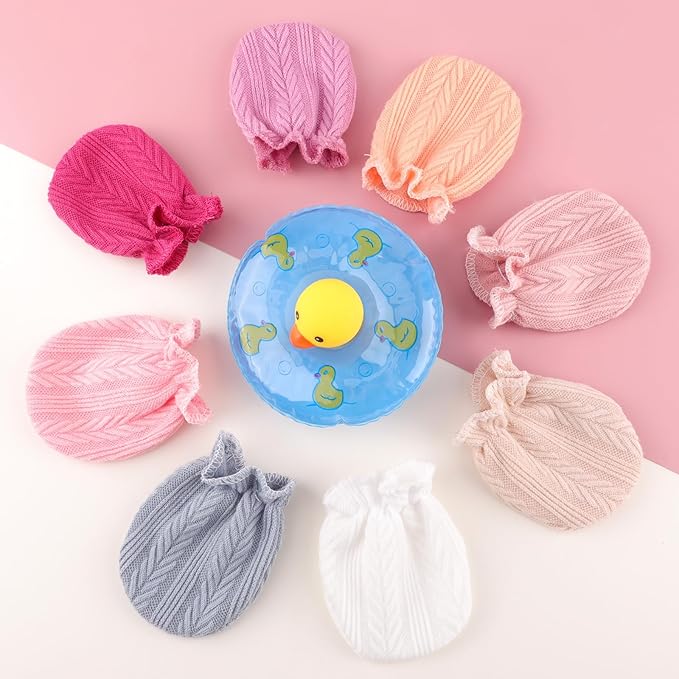 BQUBO Newborn Infant Toddler Mittens No Scratch Cotton Elastic Wrist Gloves Hypoallergenic for 0-6 Months Baby Boys Girls-CubbioJoy