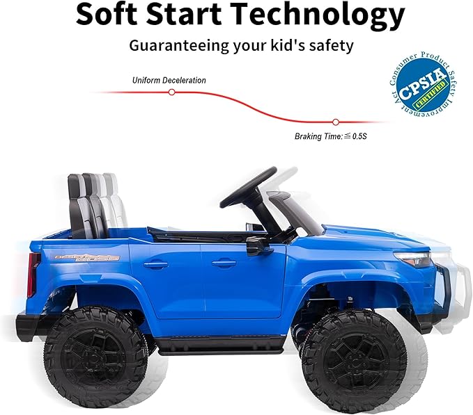 24V 10Ah Ride on Toy for Big Kids, 4WD 2 Seater Electric SUV Kids Car to Drive w/Remote Control, 4x200W Motors - Blue-CubbioJoy