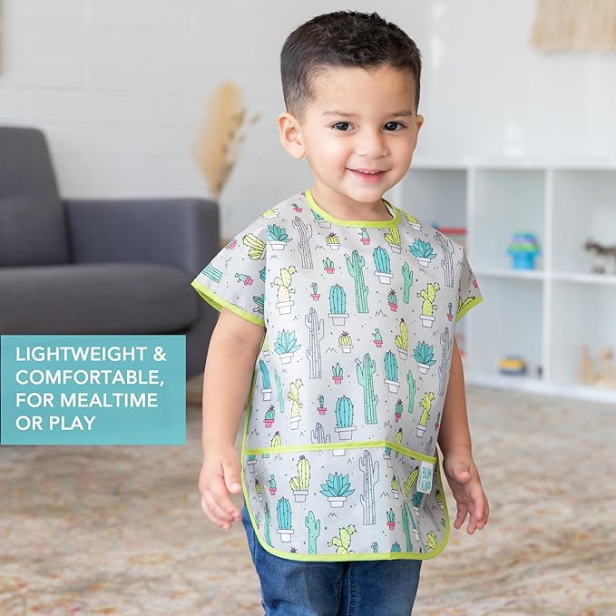 Bumkins Bibs - Toddler Bibs, Waterproof, Large for 1-3 Years, Short Sleeve-CubbioJoy