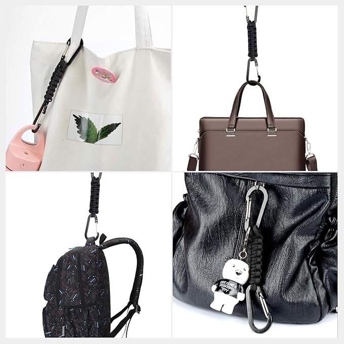 BRAVESHINE Paracord Keychain Carabiner Clip, D Ring Lanyard Hanger Stroller Hook for Water Bottle, Key, Backpacks, Men, Women-CubbioJoy