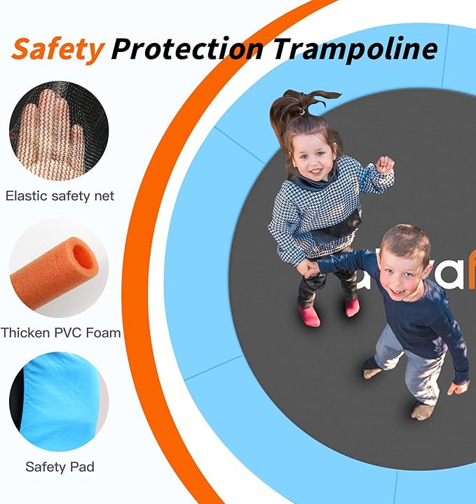 Ativafit 60'' Rebounder Trampoline Indoor Outdoor for Kids Ages 1-8, 5 FT Recreational Toddler Trampoline with Safety Enclosure Net Gifts with Basketball Hoop Dartboard Ocean Bal-CubbioJoy