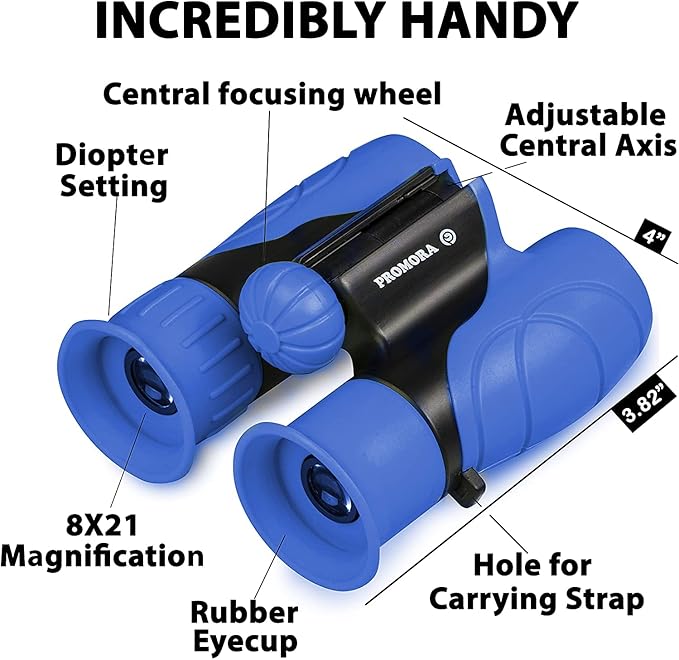 Binoculars for Kids for Toddler - for Little Boys and Girls – Extensive Set Incl. Magnifying Glass & Compass – Powerful Magnification 8X21 – 3 to 12 Year Old Kids-CubbioJoy