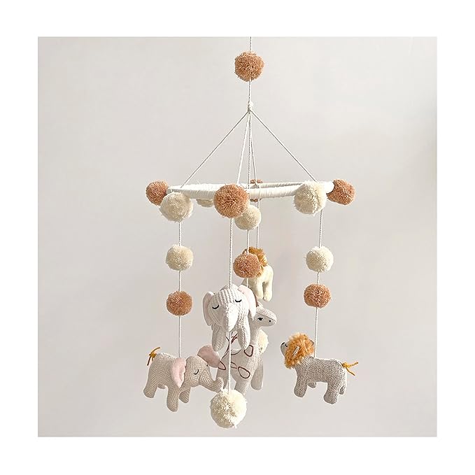 Crane Baby Safari Nursery Ceiling Hanging Decor Boho Jungle Animals Room Decor for Babies Crane Baby, Safari Nursery Decor for Boys and Girls, Ceiling Hanging, 11" x 28", Jungle Nursery Decor-CubbioJoy