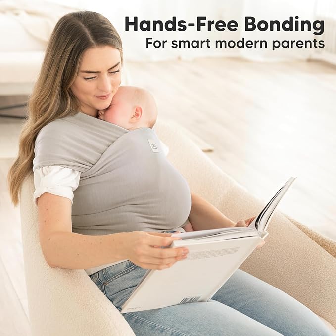 KeaBabies Baby Wrap Carrier - All in 1 Original Baby Carrier Newborn to Toddler Sling, Easy to Wear, Hands Free Bonding, Lightweight, Breathable Infant Wraps (Stone Gray)-CubbioJoy