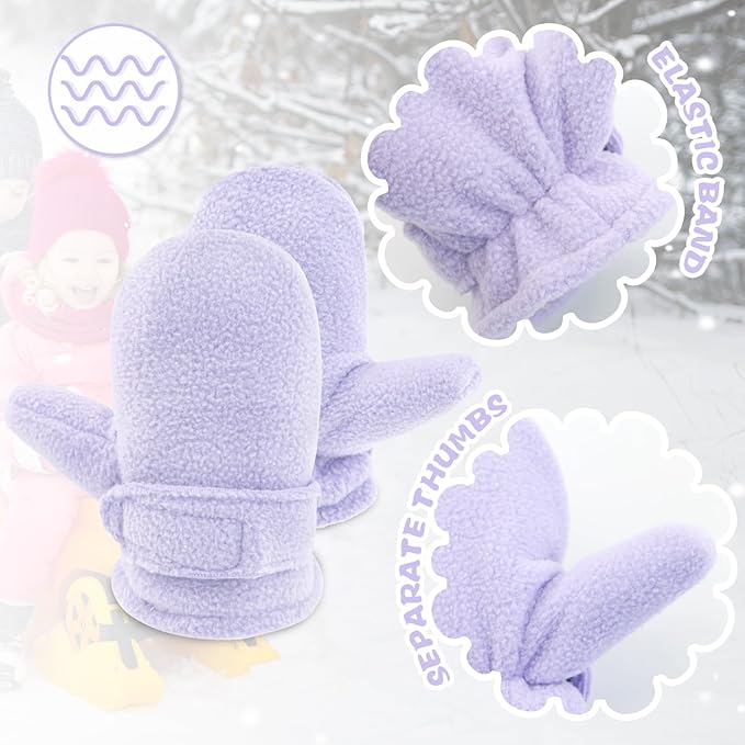 BAVST Baby Toddler Winter Mittens Girls Warm Fleece Lined Gloves Kids Sherpa Lined Mittens for Boys-CubbioJoy