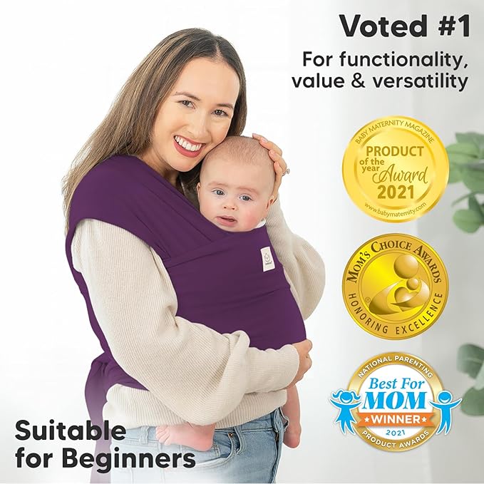 KeaBabies Baby Wrap Carrier - All in 1 Original Baby Carrier Newborn to Toddler Sling, Easy to Wear, Hands Free Bonding, Lightweight, Breathable Infant Wraps (Royal Purple)-CubbioJoy