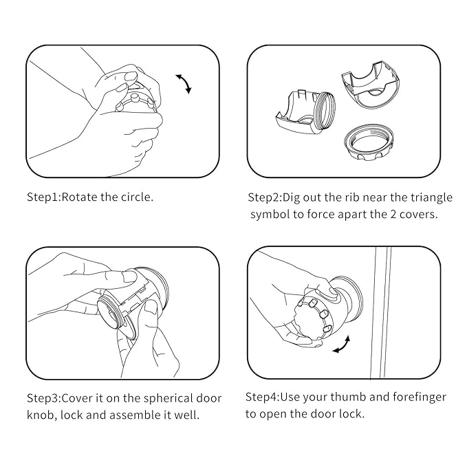 Door Knob Safety Cover, 4 Pack Baby Safety Door Handle Cover, Screw Thread Design, Reusable, Reliable Solution to Prevent Kids from Popping Off The Covers-CubbioJoy