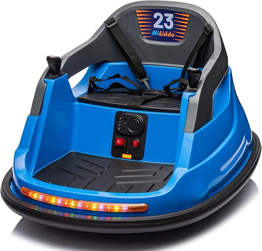 Baby Bumper Car, 6V Electric Kids Bumper Car for Toddlers with Remote Control, Bluetooth - Navy Blue-CubbioJoy