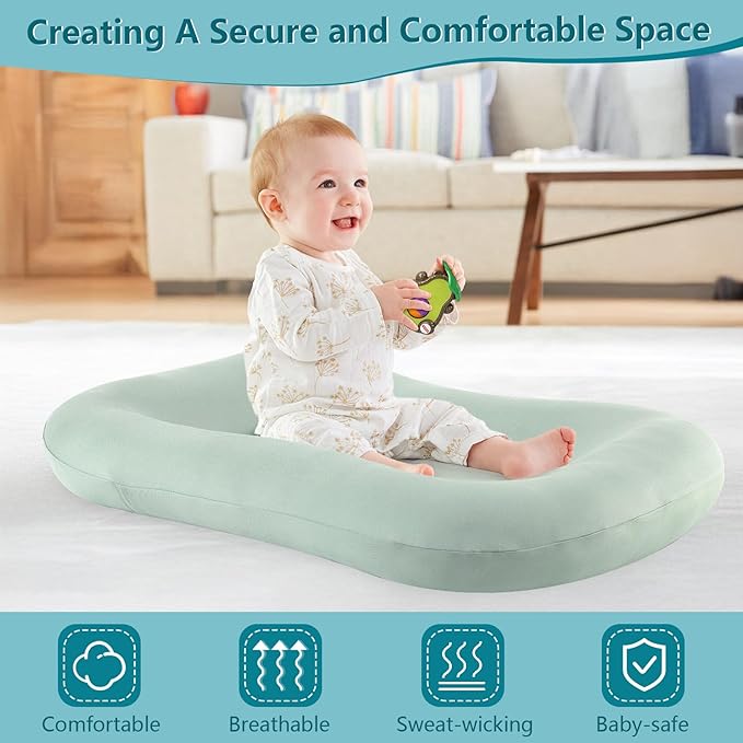 Baby Lounger, Baby Lounger for Newborn 0-12 Months, Portable Infant Lounger Soft Cotton Breathable for Home & Travel (Pink)-CubbioJoy