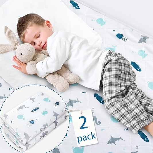Incontinence Bed Pads 2 Pack, Bed Pads Washable Waterproof, Pee Pads for Kids, Adults, Elderly, and Pets, Bed Wetting Pads for Twin and Toddler Beds, Reusable Puppy Pads, Non Slip and Easy to Change-CubbioJoy