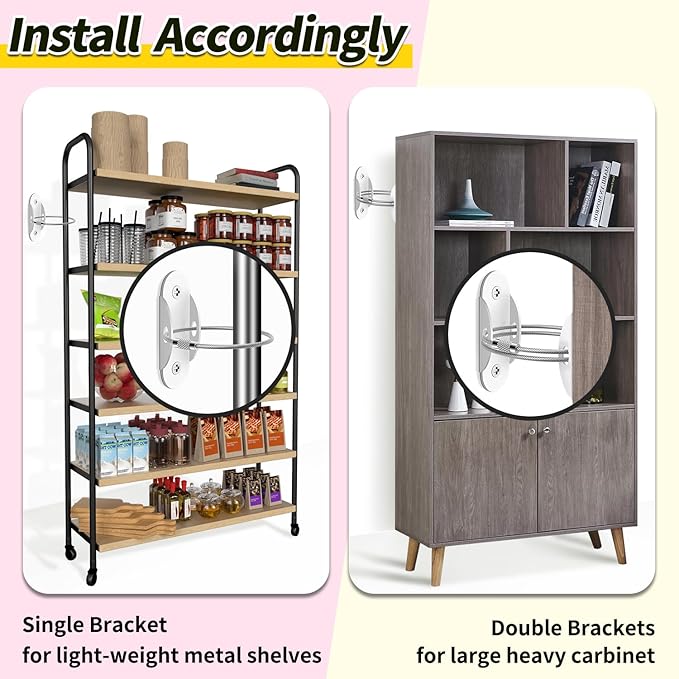 Anti Tip Furniture Anchors (6 Packs) Furniture Anchors for Baby Proofing, Earthquake Straps for Furniture Dresser Wall Safety Anchor Furniture Safety Straps Wall Straps, White-CubbioJoy