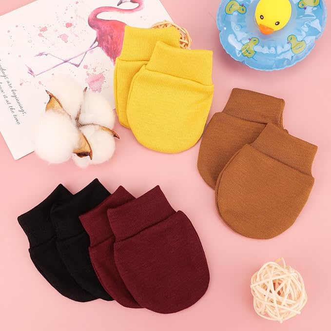 BQUBO Newborn Infant Toddler Mittens No Scratch Cotton Elastic Wrist Gloves Hypoallergenic for 0-6 Months Baby Boys Girls-CubbioJoy