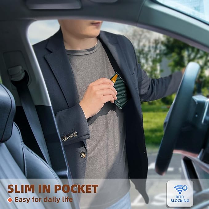 BULLIANT Men Wallet,Money Clip Wallet Slim For Gift Men 9Cards-Metal Credit Card Case in Magnetic Leather Flip-CubbioJoy